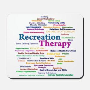 Recreation therapy word cloud