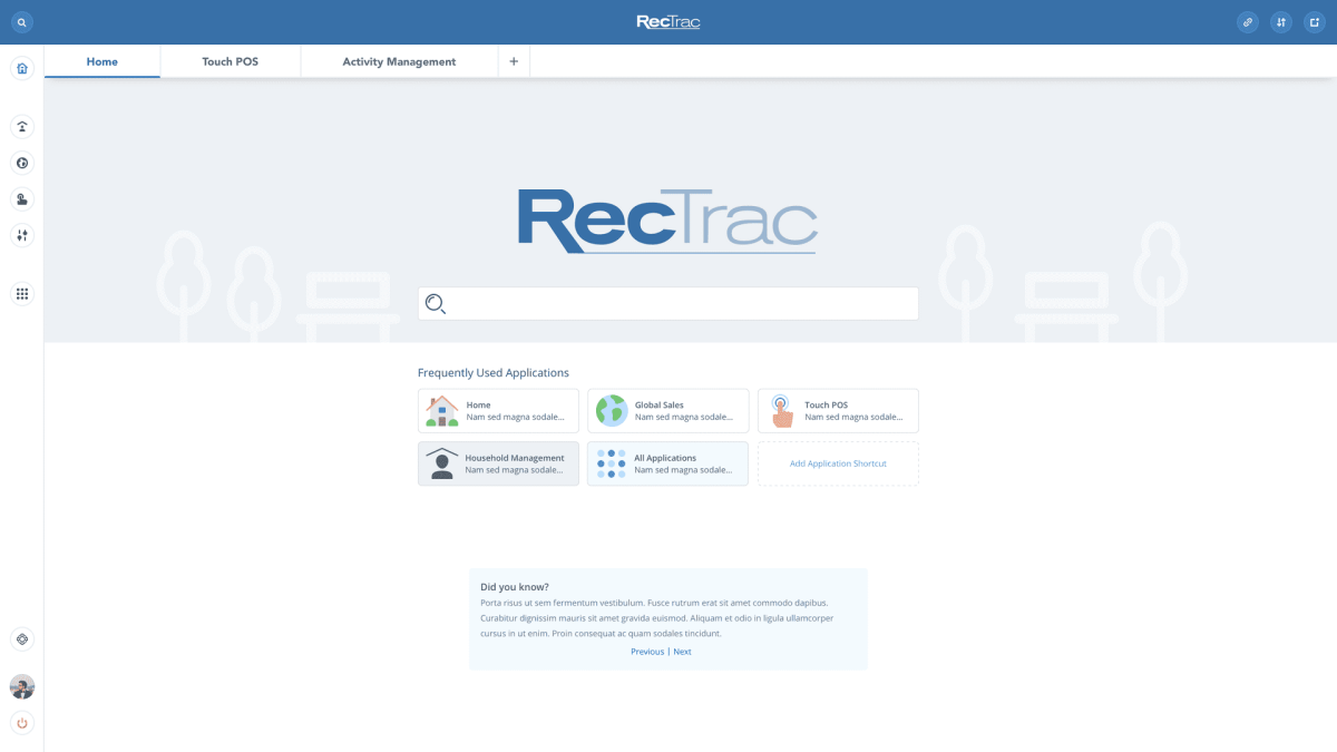 RecTrac Home Page